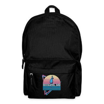 Nymphensittich Papa Papagei Retro - Rucksack - Schwarz - Vorne