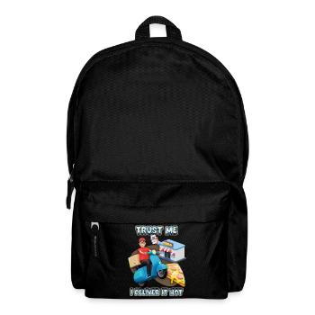 pizza delivery, food delivery, pizza delivery service - Backpack - black - Front
