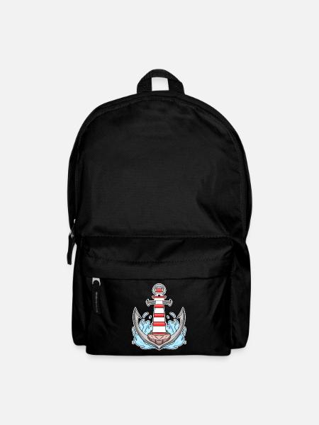 Anchor Lighthouse Mix Motif - Backpack - black