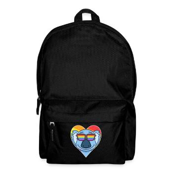 Rainbow - Koala with glasses and heart - Backpack - black - Front