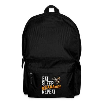 Motocross Eat Sleep Braaaap! repeat saying - Backpack - black - Front