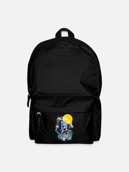 Surfer Hai Surfen Stand up Paddle - Rucksack - Schwarz