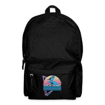Wellensittich Sittich Retro - Rucksack - Schwarz - Vorne