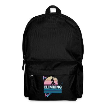 Rock Climbing Rock Climber Retro - Backpack - black - Front