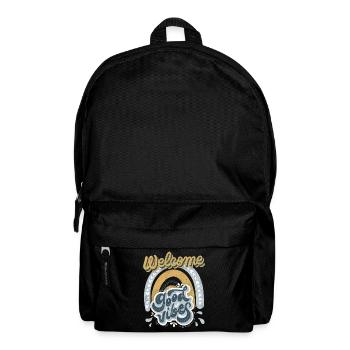 Welcome-Good-Vibes, Retro-Vintage Design Saying - Backpack - black - Front