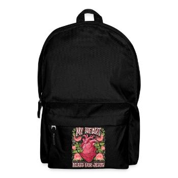 Anatomical heart, Jesus Christ saying, vintage - Backpack - black - Front