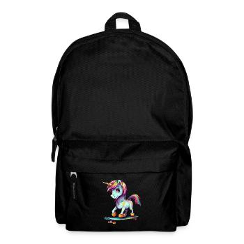 Licorne sur une planche à roulettes - Sac à dos - noir - Devant