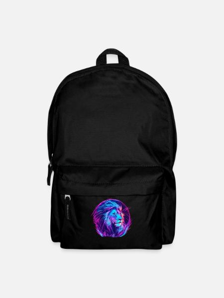 Löwe Vaporwave EDM - Rucksack - Schwarz