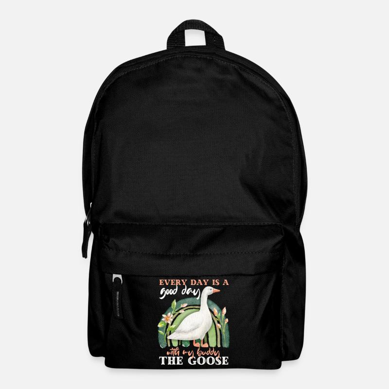 Gans, Gans-Ganter mit Regenbogen, lustiger Spruch - Rucksack - Schwarz