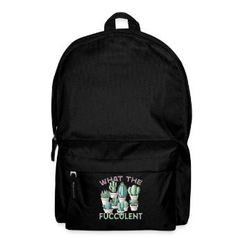 Succulents funny saying what the fucculent - Backpack - black - Front