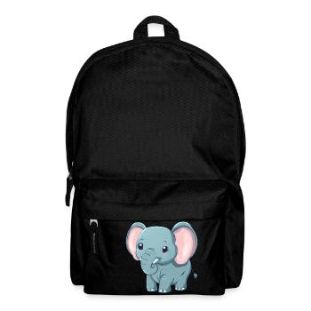 Süßer Grauer Elefant - Afrika - Rucksack - Schwarz - Vorne