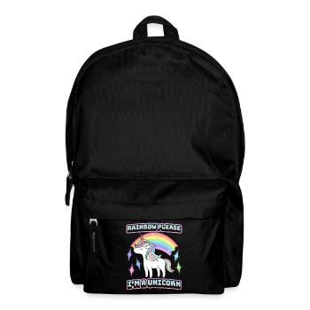 Funny Unicorn Unicorns Rainbow Saying - Backpack - black - Front