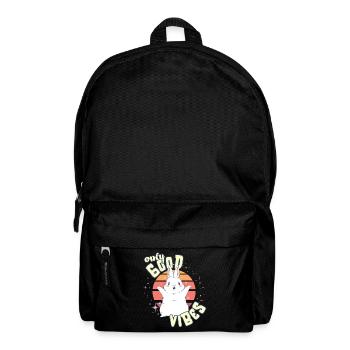 Only Good Vibes: Good Life Kawaii Cartoon Hase - Rucksack - Schwarz - Vorne