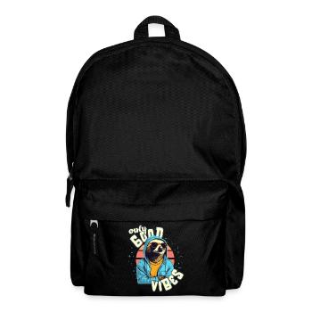Only Good Vibes: Good Life Faultier mit Jacke - Rucksack - Schwarz - Vorne