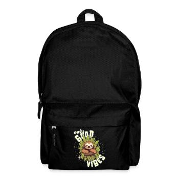 Only Good Vibes: Good Life Süßes Cartoon Faultier - Rucksack - Schwarz - Vorne