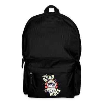 Only Good Vibes: Good Life Wütende Cartoon Katze - Rucksack - Schwarz - Vorne