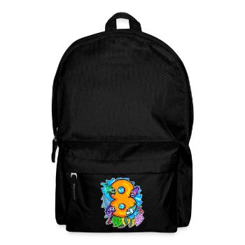 8 years old - 8th birthday with animal motif - Backpack - black - Front
