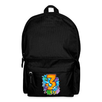 3 anniversaire 3 ans avec motif animal - trois - Sac à dos - noir - Devant