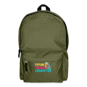 Eisenbahnliebhaber Zukünftiger Zugbegleiter - Rucksack - Olivgrün - Vorne
