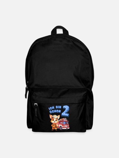 2. Geburtstag Jungen Fuchs Feuerwehrauto 2 Jahre - Rucksack - Schwarz