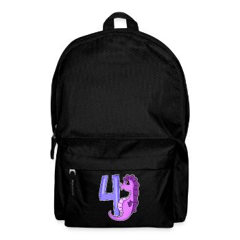 4. Geburtstag Motiv Seepferd - vier Jahre alt - Rucksack - Schwarz - Vorne