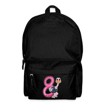 Bouquet motif 8e anniversaire - huit ans - Sac à dos - noir - Devant