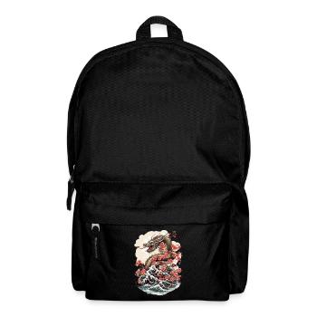 Asiatisch Drache Anime Japanisch Meer Wellen - Rucksack - Schwarz - Vorne