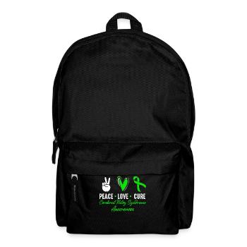 Peace Love Cure Cerebral Palsy Syndrome Awareness - Backpack - black - Front