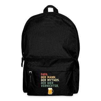 Papa Mann Mythos Bier Vernichter Lustiger Spruch - Rucksack - Schwarz - Vorne