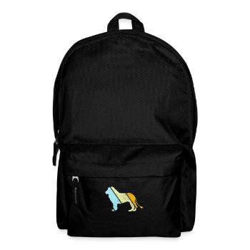 Lion rétro - Sac à dos - noir - Devant
