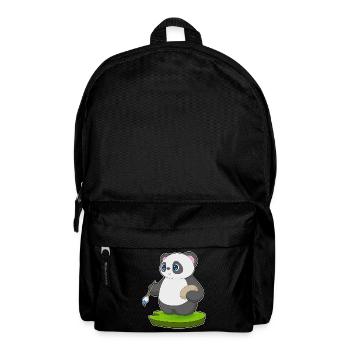 Peinture au pinceau de peintre panda - Sac à dos - noir - Devant