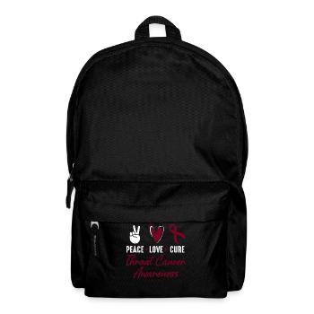 Peace, love, healing, throat cancer, - Backpack - black - Front
