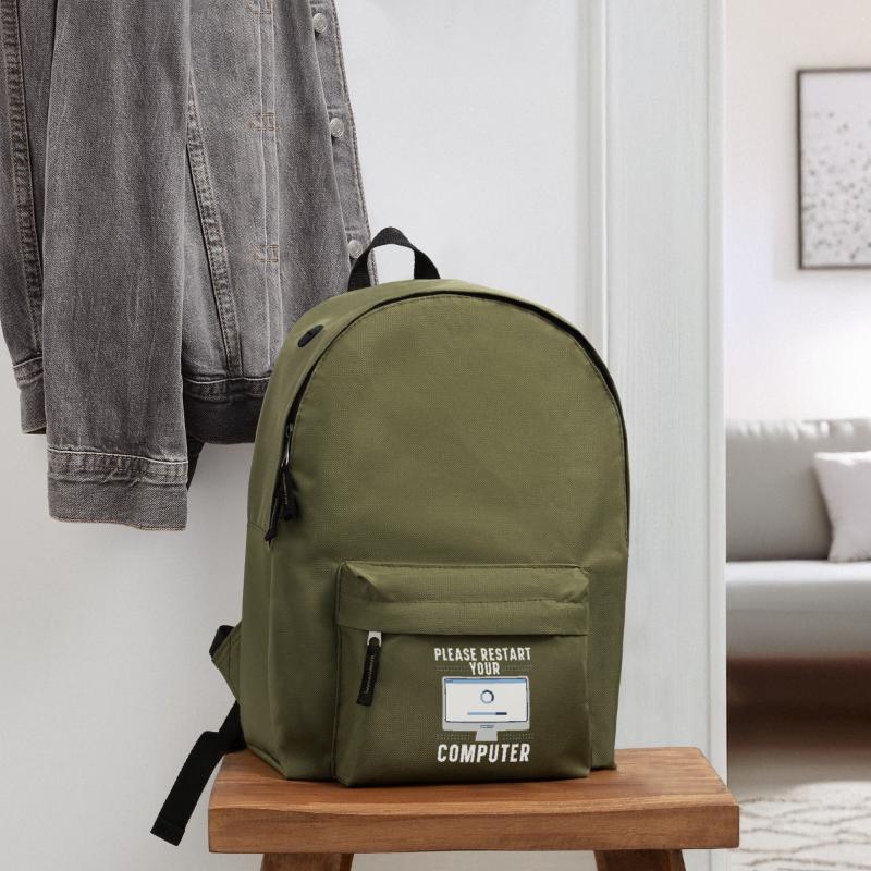 Please Restart Your Computer Coding Tech Support Backpack