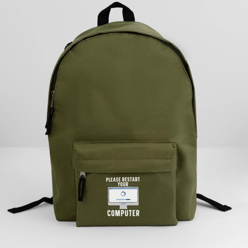 Please Restart Your Computer Coding Tech Support Backpack