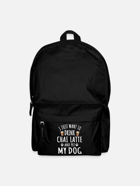 Drôle de Chai Latte et propriétaire de chien - Sac à dos - noir