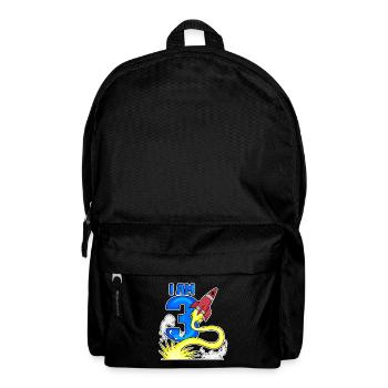 3 Birthday Boy Astronaut Rocket - Trois ans - Sac à dos - noir - Devant