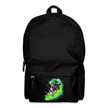 Cool street art gaming vibes with soccer player - Backpack - black - Front
