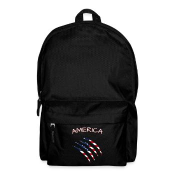 America, Claws, Cuts, Amerika, USA, American Flag  - Rucksack - Schwarz - Vorne