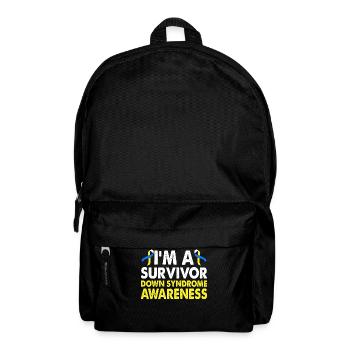Survivor Down Syndrome Awareness Month Gelb-blaues - Backpack - black - Front