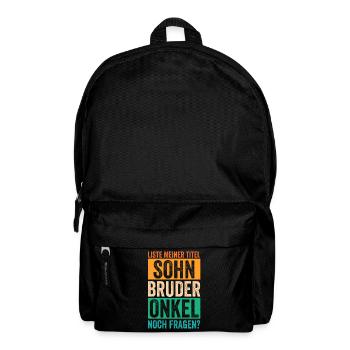 Beste Bruder Und Onkel Ever - Rucksack - Schwarz - Vorne