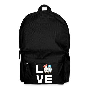 Seidenhühner Love Schriftzug Seidenhuhn Design - Rucksack - Schwarz - Vorne
