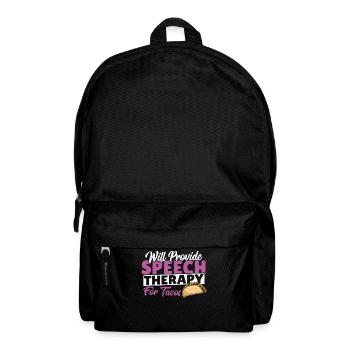 Bietet Sprachtherapie für Tacos Sprachtherapeutin - Rucksack - Schwarz - Vorne