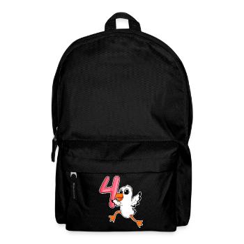 4. Geburtstag Motiv Möwe - vier Jahre - Rucksack - Schwarz - Vorne