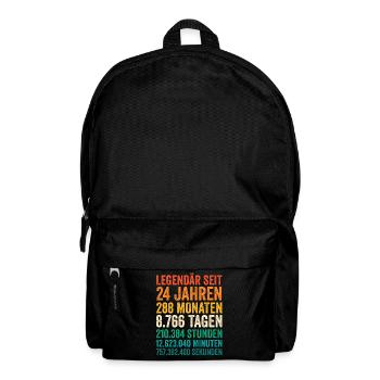 24 Jahre Vierundzwanzigster Geburtstag - Rucksack - Schwarz - Vorne