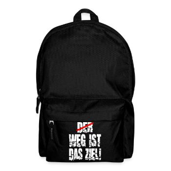 weg ist das Ziel Motivation Spruch Statement - Rucksack - Schwarz - Vorne