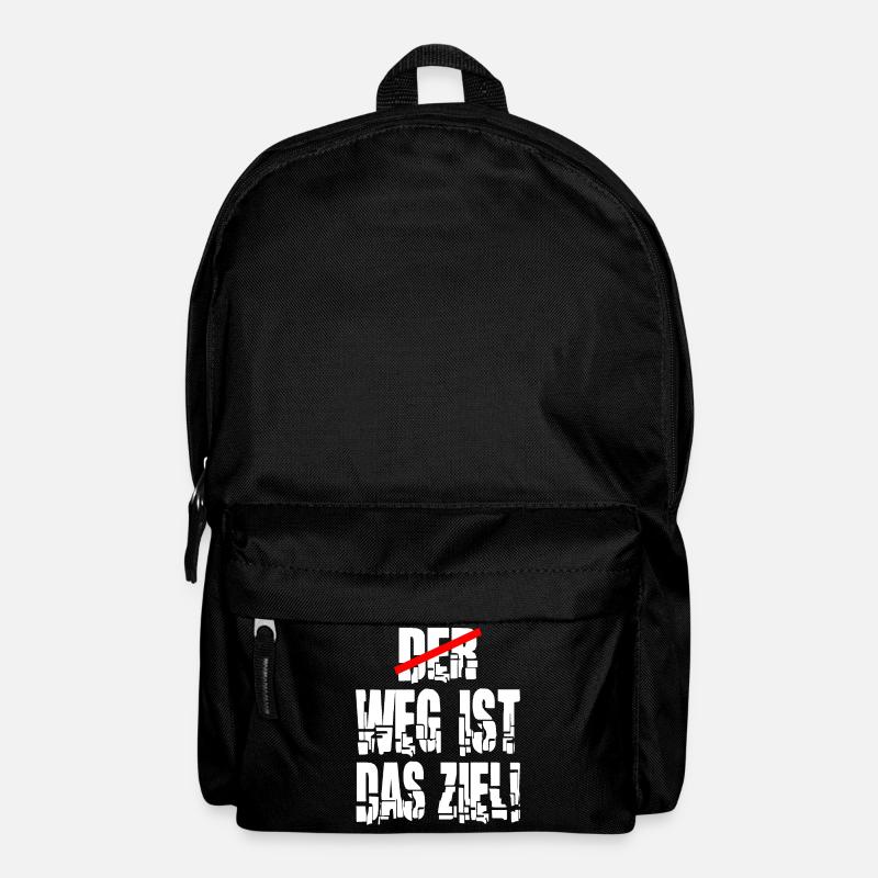 weg ist das Ziel Motivation Spruch Statement - Rucksack - Schwarz