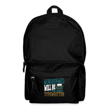 Die Revolution wird getippt Schreibmaschine Autor - Rucksack - Schwarz - Vorne