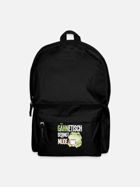 Gähntechnisch Bedingt Müde Frosch Morgenmuffel - Rucksack - Schwarz
