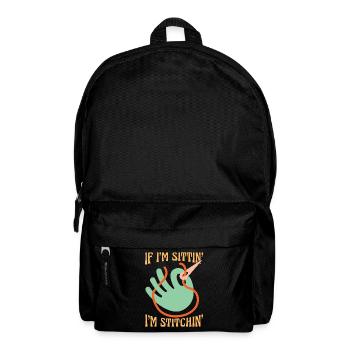 Point de croix si je suis assis' je suis couture couture - Sac à dos - noir - Devant