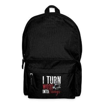 Woodturning I Turn Wood Into Things Woodworking - Backpack - black - Front